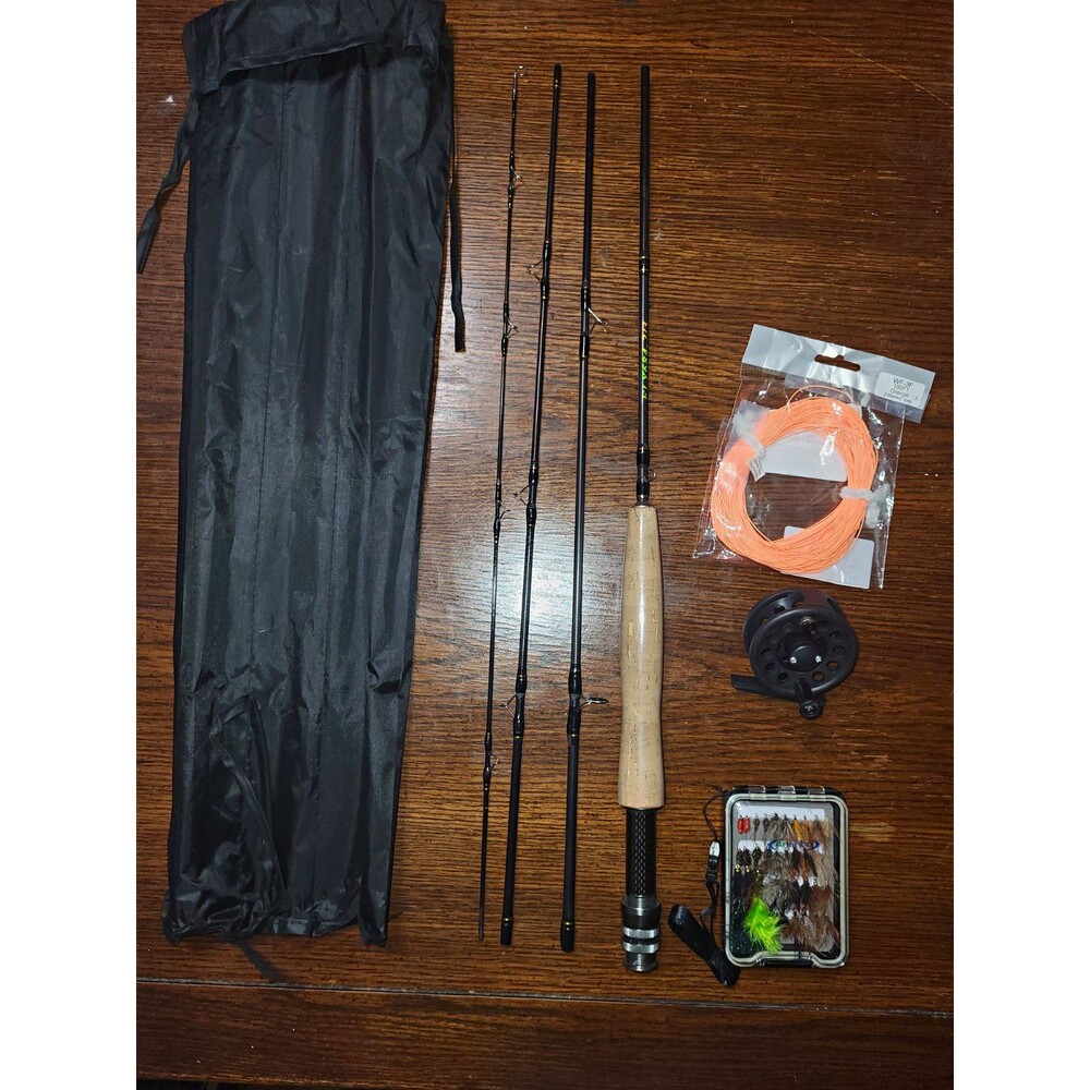 NEW 3Wt 4Pc Fly Fishing Combo Complete Starter Kit 3wt Rod Reel Line Loaded Fly